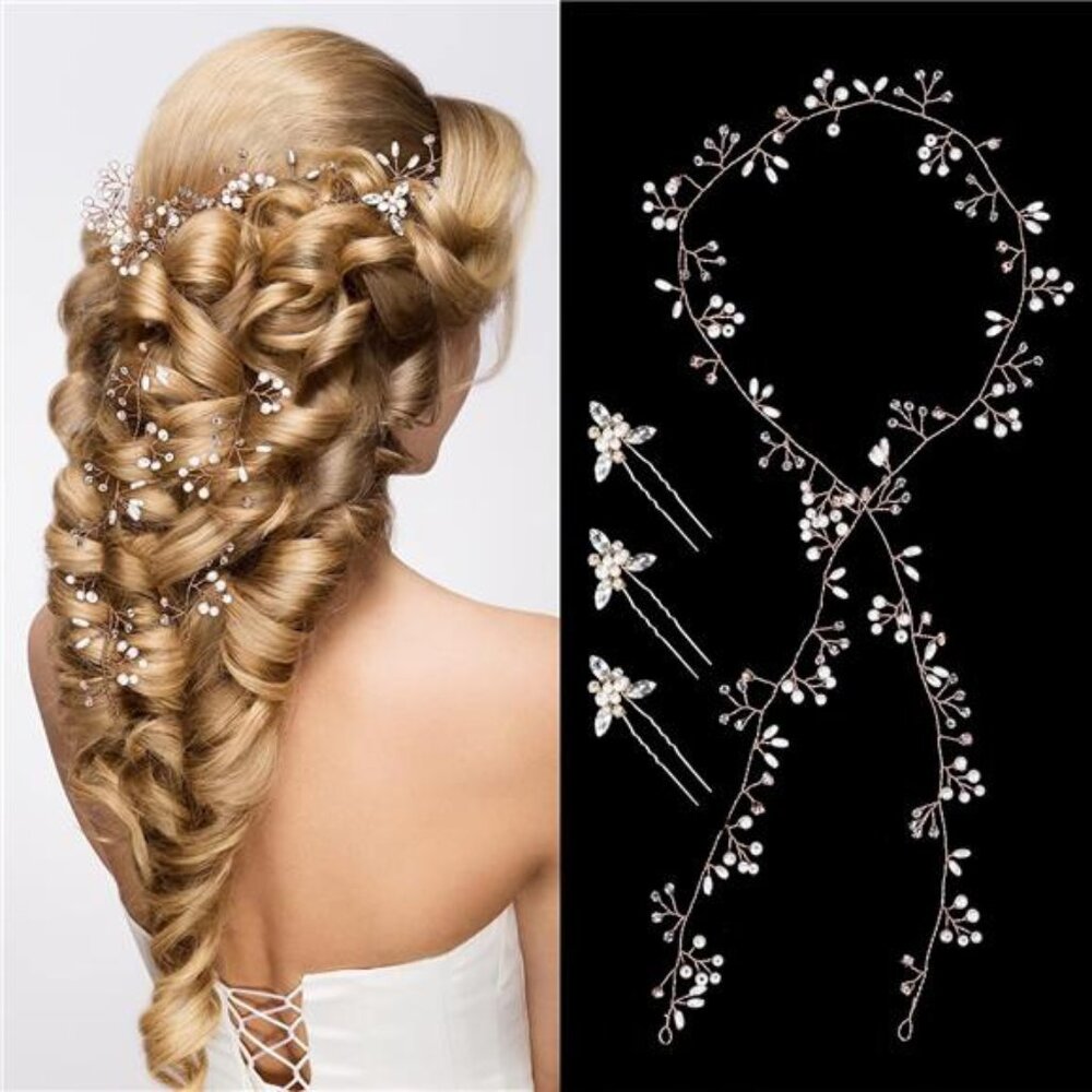 Wedding Hair Bridal Hair Accessories Pieces for Brides Hair Vine Crystal